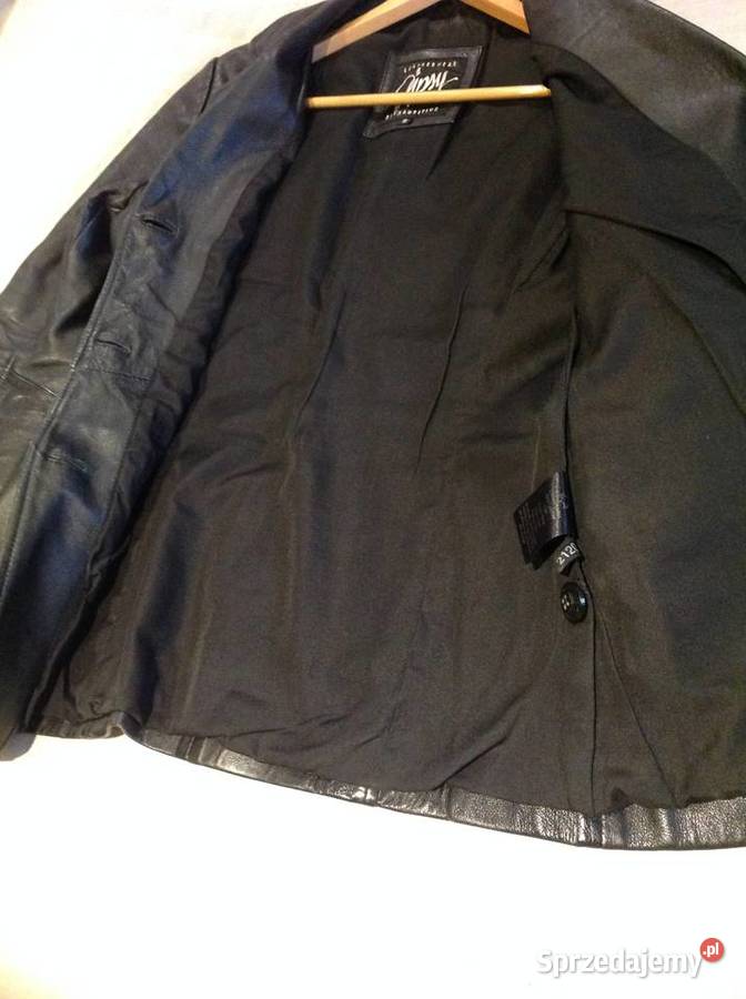 Marynarka Kurtka Skórzana Damska S Czarna skóra czarny