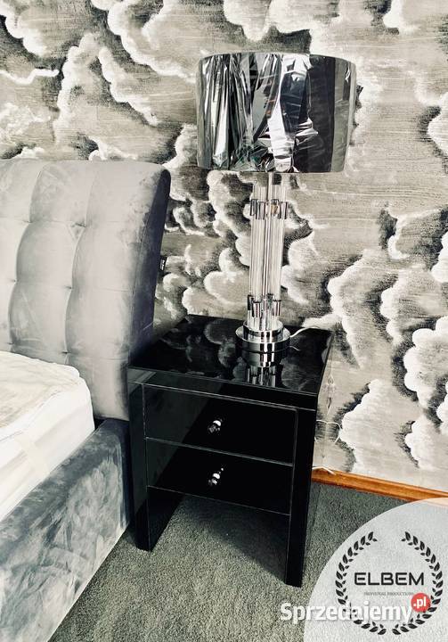 Szklana czarna szafka nocna Nocne