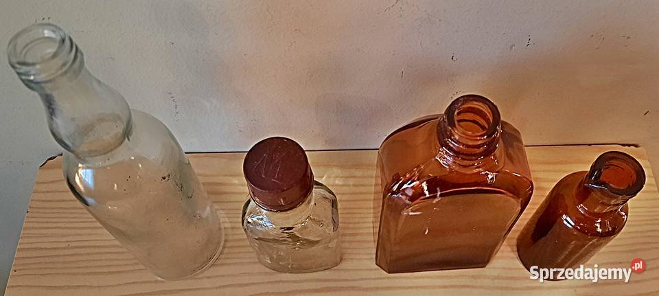Stare butelki różne 4 sztuki wielkopolskie Ostrów Wielkopolski