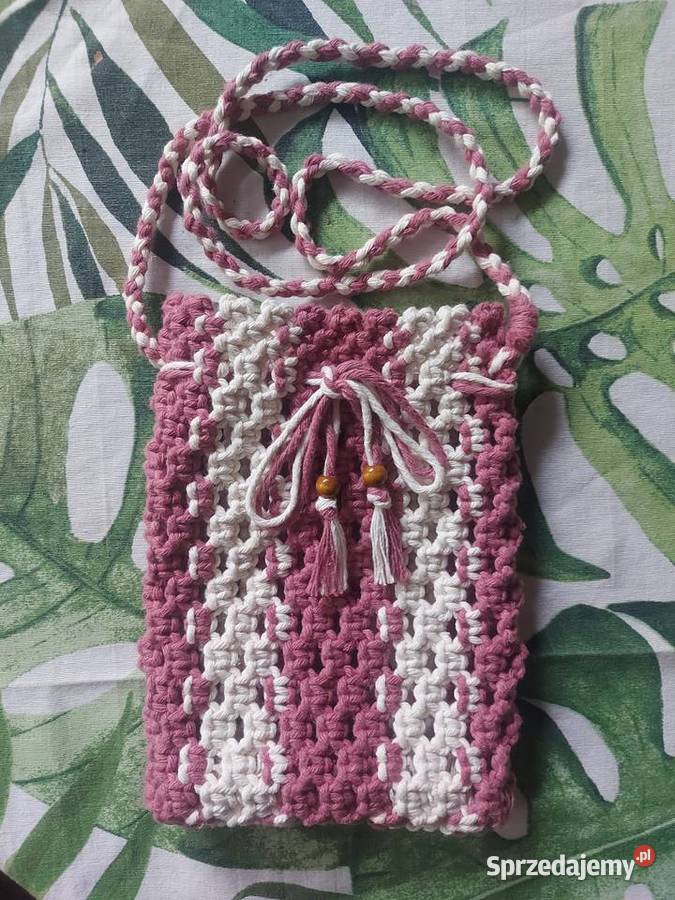 Torebka handmade ze sznurka bawełnianego