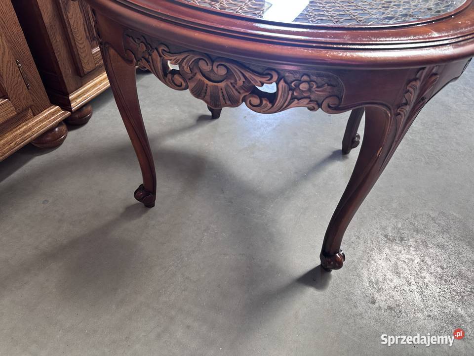 Drewniany stolik ława w stylu ludwikowskim Stoliki kawowe i ławy Sławoszewek