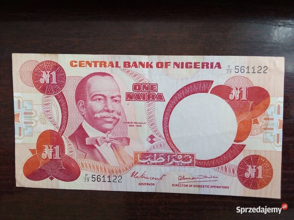 Banknot 1 naira Nigeria Płońsk sprzedam