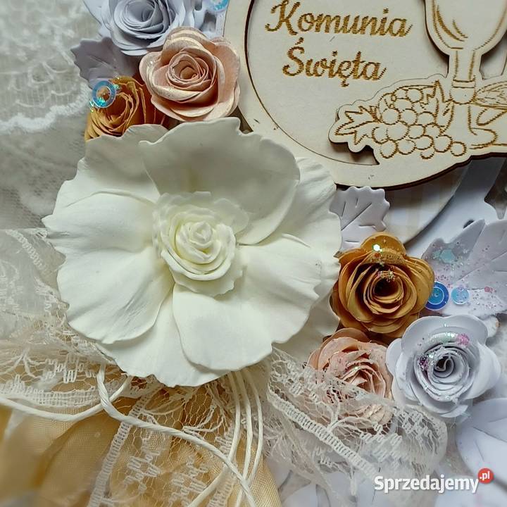 Pamiątka komunijna kartka ręcznie robiona Mszana Dolna
