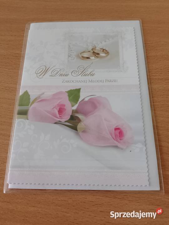 Kartka okolicznościowa z życzeniami W DNIU ŚLUBU Oborniki