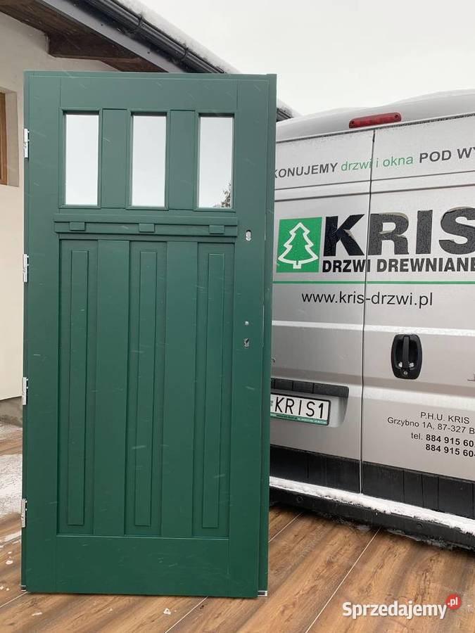 Drzwi zewnętrzne drewniane ANGIELSKIE RĘKI CAŁA Bobrowo