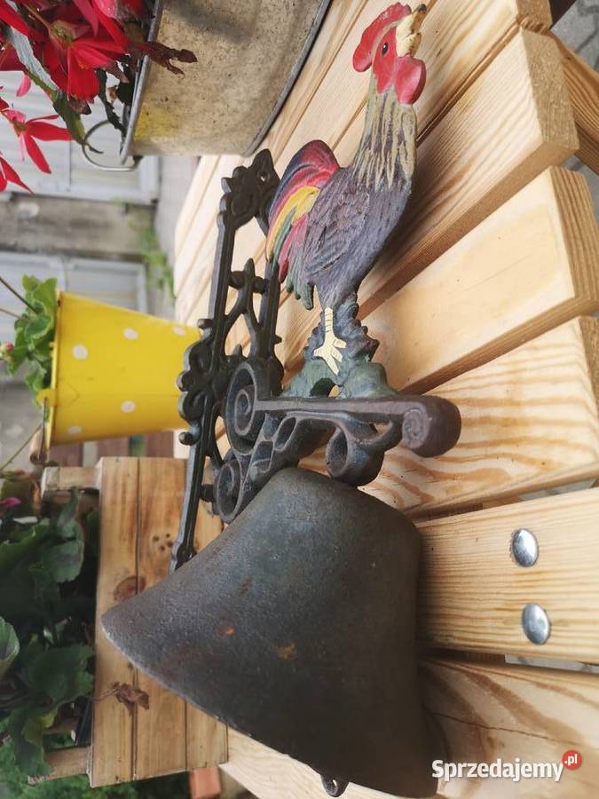 Duży żeliwny kogut Dzwonek np alarmowy lubuskie Trzciel sprzedam