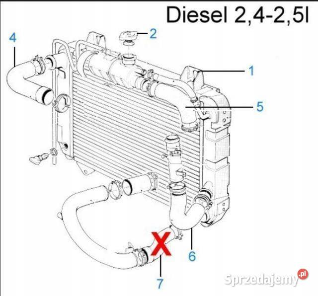 WĄŻ RURA RURKA WODY FORD TRANSIT 7186 24 D osobowe Węże chłodnicy