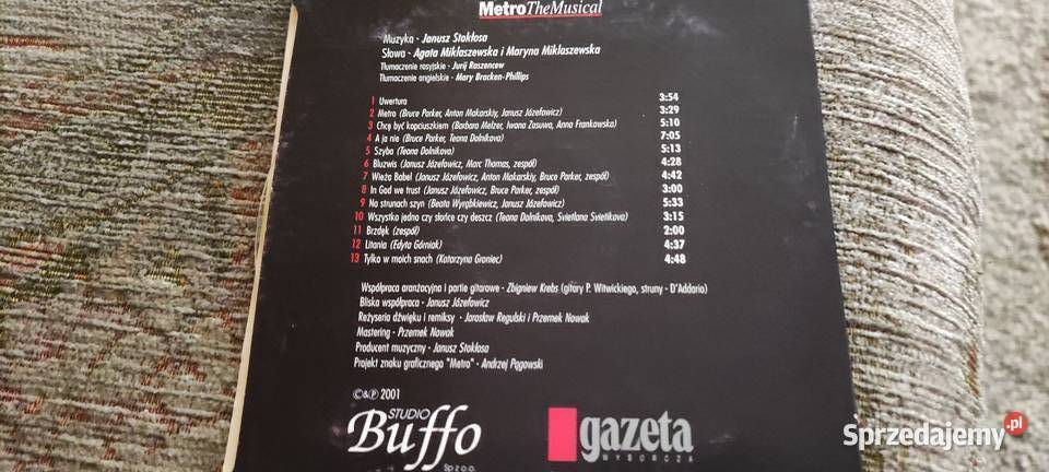 Metro the musical Stokłosa 2001 CD Płyty i kasety Gliwice