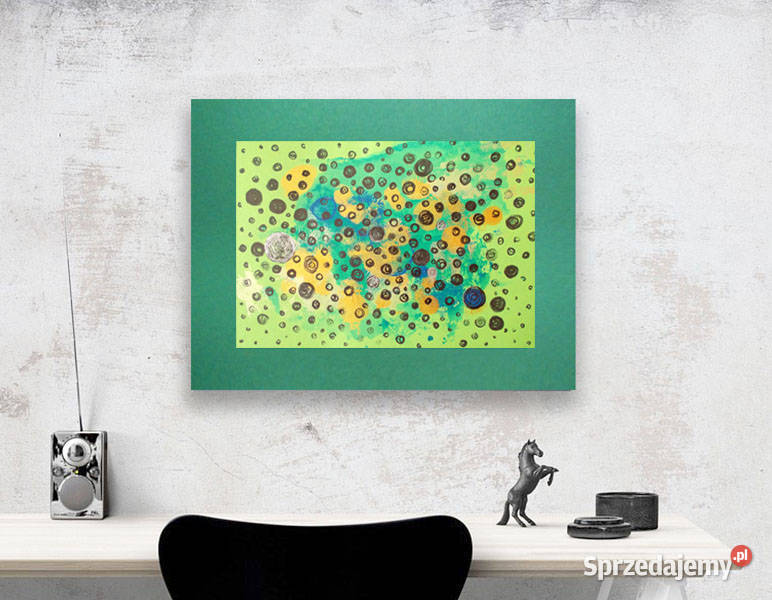 zielona abstrakcja złota abstrakcja minimalizm łódzkie Łódź