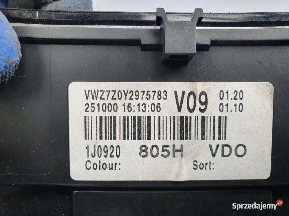 LICZNIK ZEGAR VOLKSWAGEN GOLF IV 1J0920805H osobowe Pozostałe Lipno