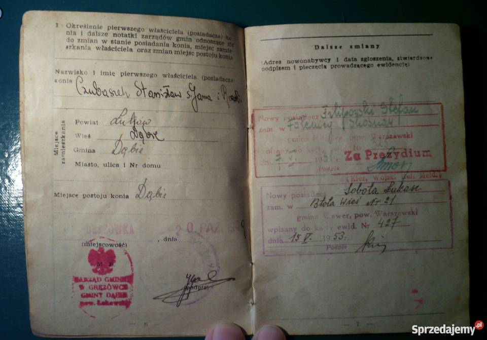 Dowód tożsamości KONIA 1949 sprzedam Kraków