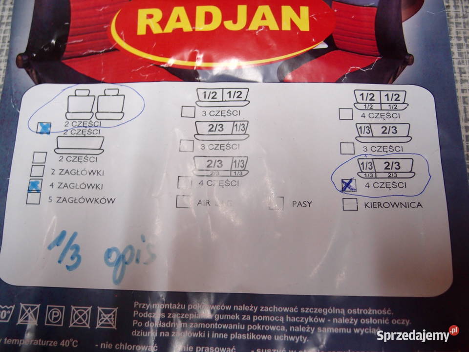 Uniwersalne pokrowce 2x fotel i tylna kanapa Łódź