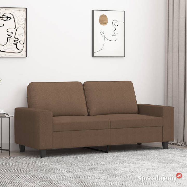 Sofa 2osobowa brązowa 140 tapicerowana tkaniną mazowieckie Warszawa