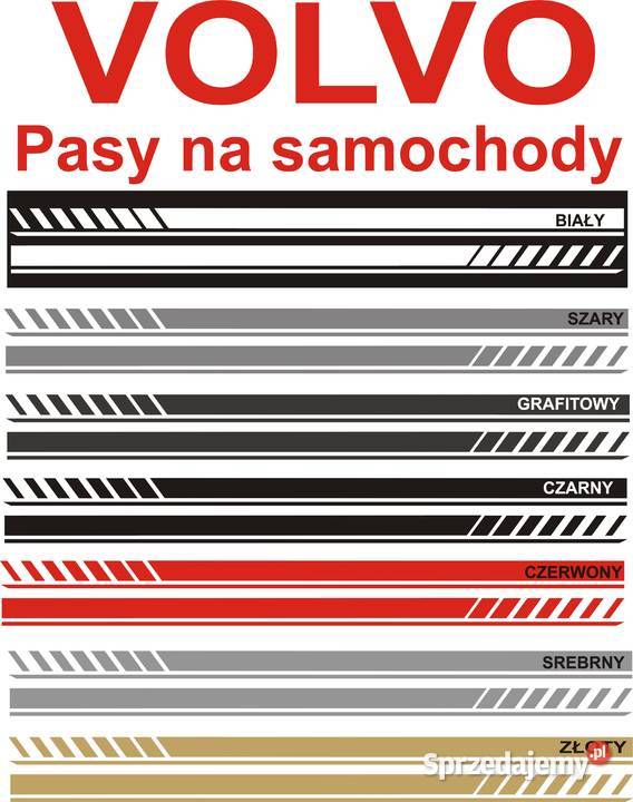 Naklejki Pasy Boczne na każdy Samochód volvo V40 Naklejki