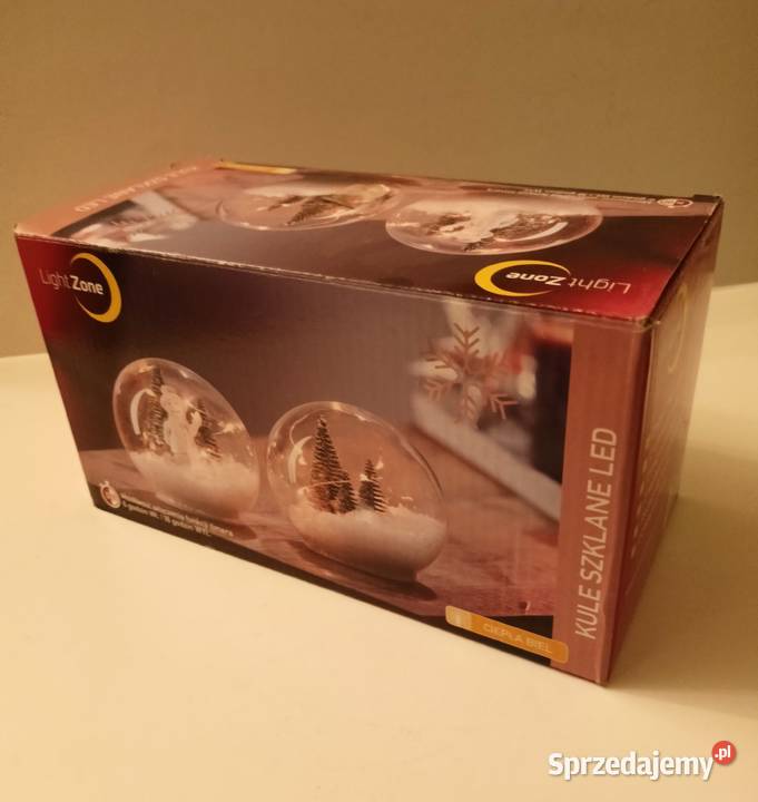 Kule szklane bożenarodzeniowe podświetlane LED Łódź