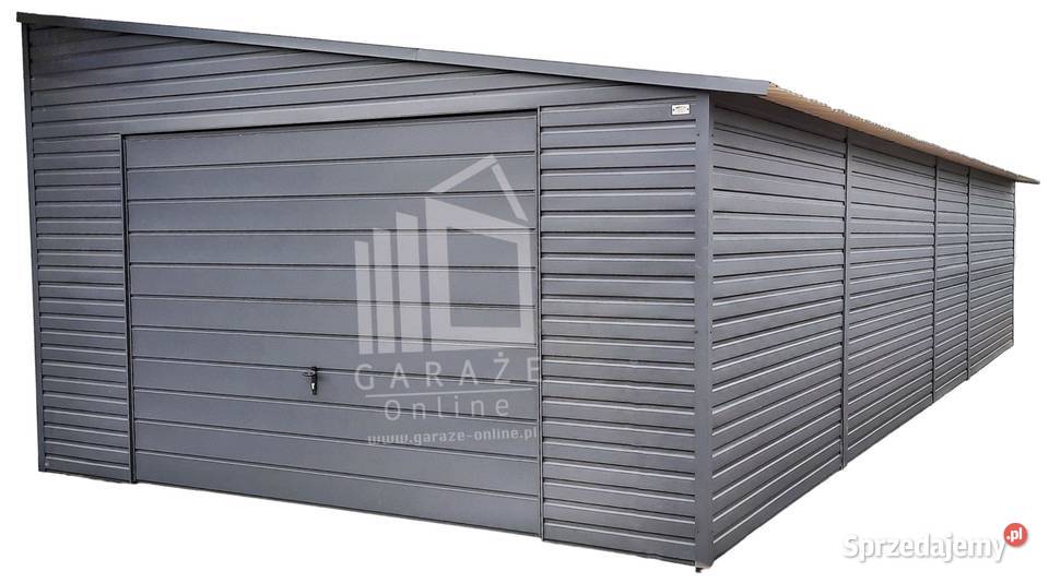 GARAŻ BLASZANY 5m x 8m spad w prawo Brama drzwi małopolskie