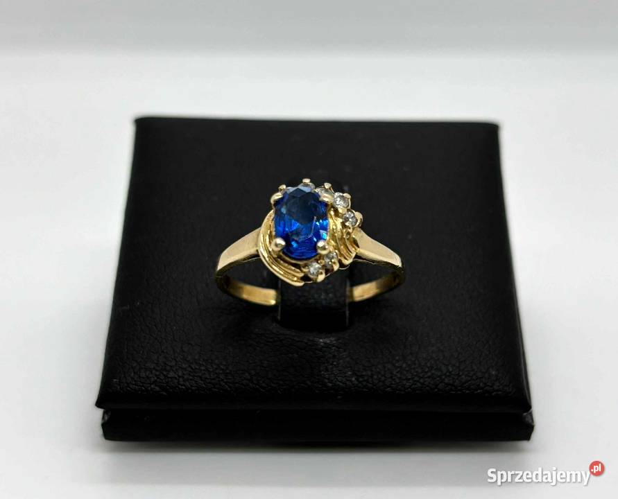 Złoty Pierścionek Niebieski Kamień pr 585 243g złoto warmińsko-mazurskie Elbląg
