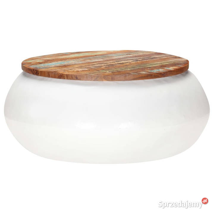 Stolik kawowy biały 68 x 68 x 30 lite drewno z sprzedam