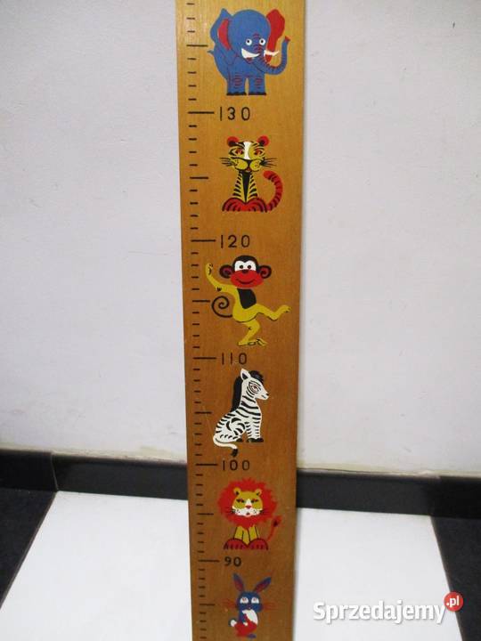 Stara Drewniana Miarka Wzrostu Dzieci z PRL Nieporęt