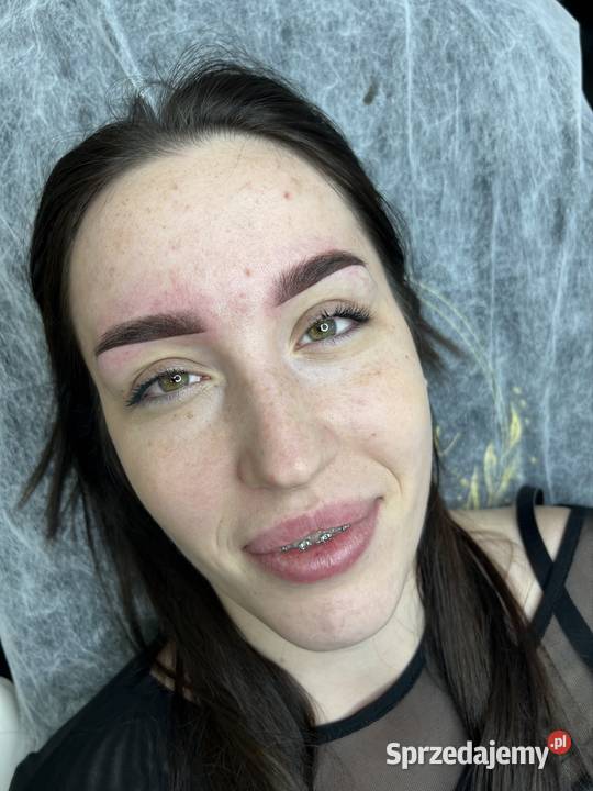 Makijaż permanentny brwi pudrowe ombre Katowice Kosmetyczki Usługi