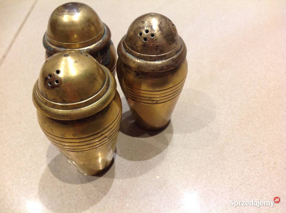 Stare Solniczki Pieprzniczki Mosiężne 3 Nowa Sól sprzedam