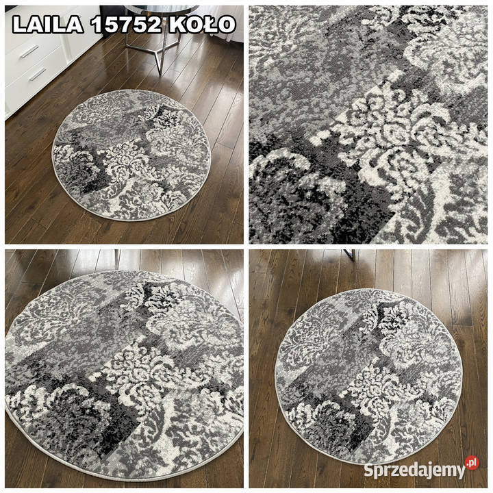 OKRĄGŁY DYWAN 100X100 GĘSTY WŁOS LAILA 15752 Białystok