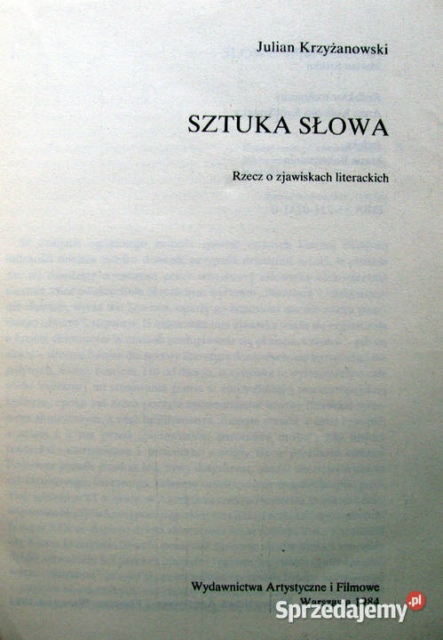 Sztuka słowa Julian Krzyżanowski Limanowa