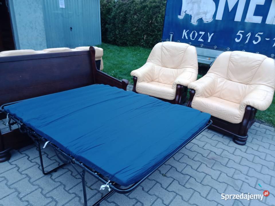 Komplet Wypoczynkowy SOMMER 311 i Ława dąb Skóra Kozy
