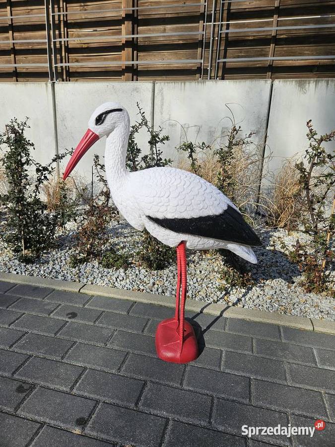 Wysoka figurka bocian bociek wiosna lato na wielkopolskie Śrem