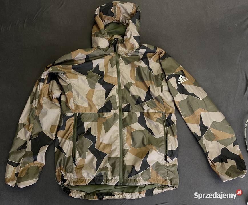Kurtka z kapturem wiatrówka Adidas parka moro Adidas Kurtki i płaszcze