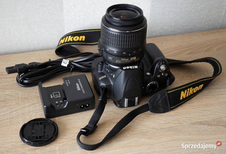 Lustrzanka Nikon D3000 z obiektywem 1855 VR nowy Aparaty Aparaty śląskie Gliwice