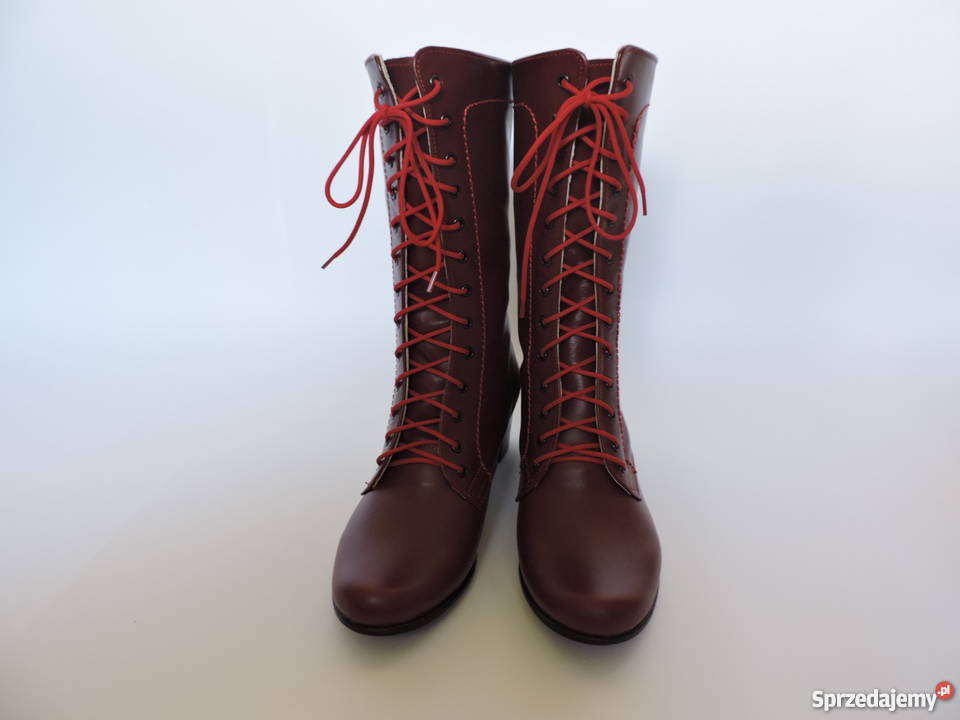 Obuwie skórzane obcas 5 bez zamka