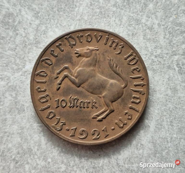 12 NIEMCY Westfalia 10 Marek 1921 r Stein Numizmatyka Wola Kruszyńska
