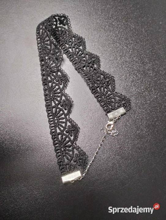 Choker koronkowy czarny