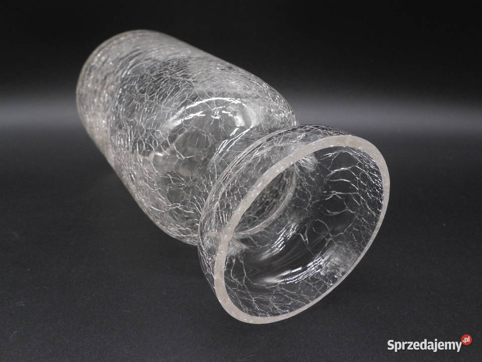Vintage wazon ze spękanego szkła CRACKLE GLASS Raszków