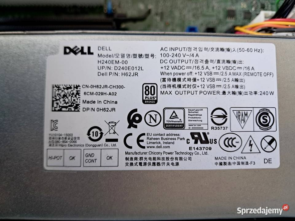 Zasilacz do komputera Dell Optiplex 7040 i