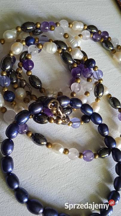 KOMPLET BIŻUTERII NASZYJNIK I DWIE BRANSOLETKI