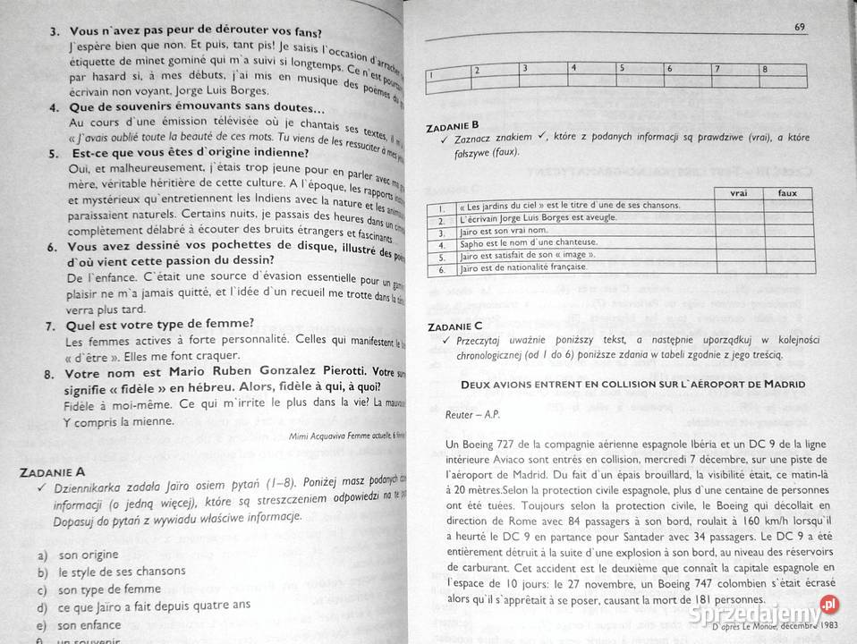 Język francuski Tematy i zagadnienia maturalne Rok wydania 2002 lubelskie Chełm