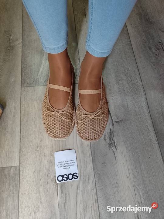 40 ASOS Design Beżowe ażurowe baleriny z Kraków
