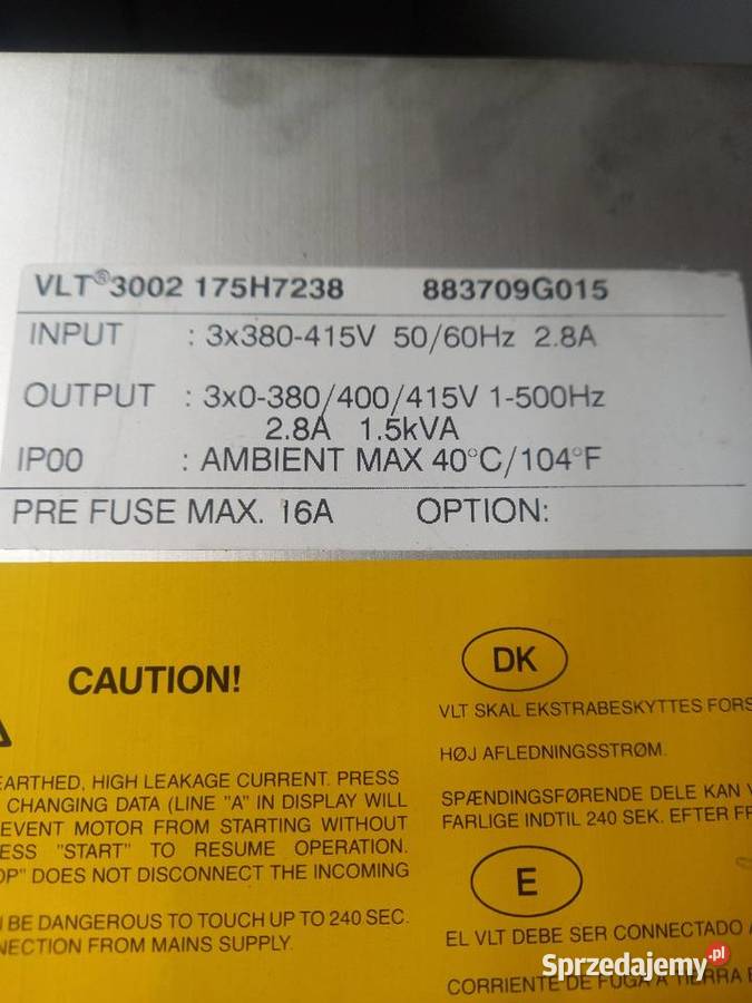Falownik danfoss VLT 3003 15kW 400V