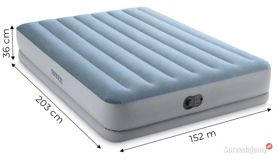 Duży materac dmuchany dwuosobowy z wbudowaną 152cm sprzedam