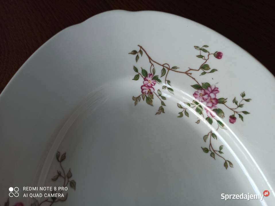 Półmisek porcelana Ćmielów 33x22 biały Białystok