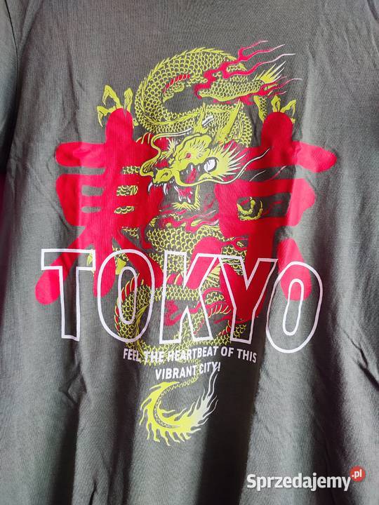 Kolorowa Koszulka Bluzka TShirt Khaki Tokyo Smok Suwałki sprzedam