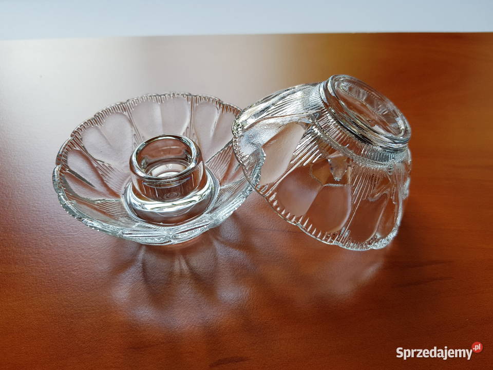Świeczniki Kier Ząbkowice świecznik szkło PRL śląskie
