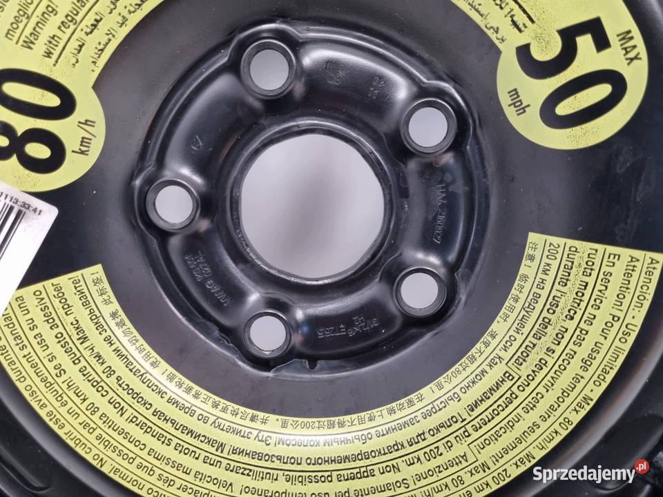 KOŁO DOJAZDOWE Audi Seat Vw Golf VI 12570 R16 Chełm