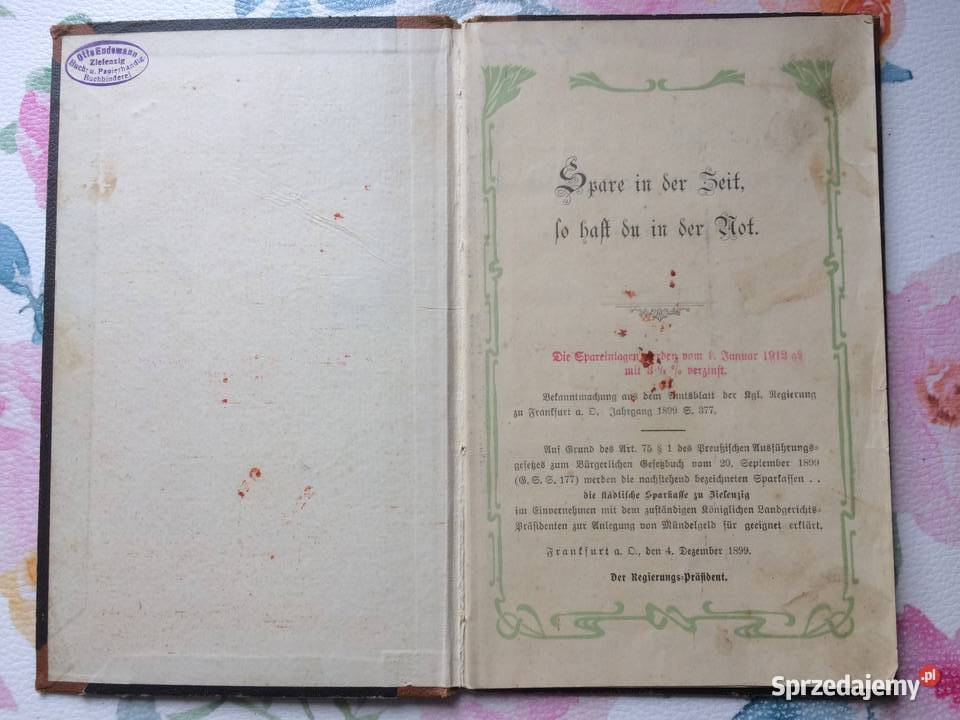 1220 SULĘCIN Niemiecka Książeczka Szczecin