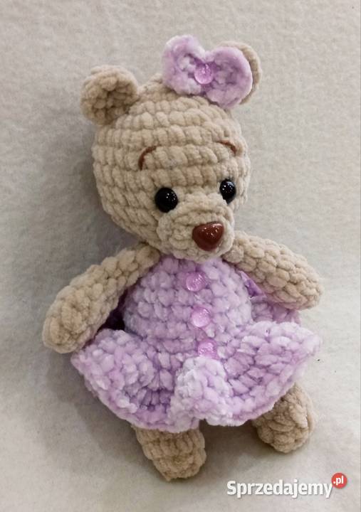 Miś wykonany na szydełku Łask