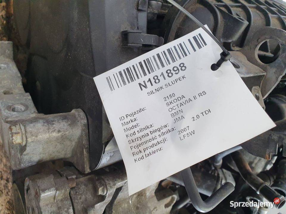 SILNIK SŁUPEK SKODA OCTAVIA II RS 20 TDI 170 BMN Lipno