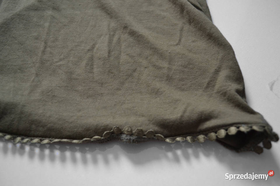 krótka bluzka z siateczką crop top khaki Warszawa sprzedam