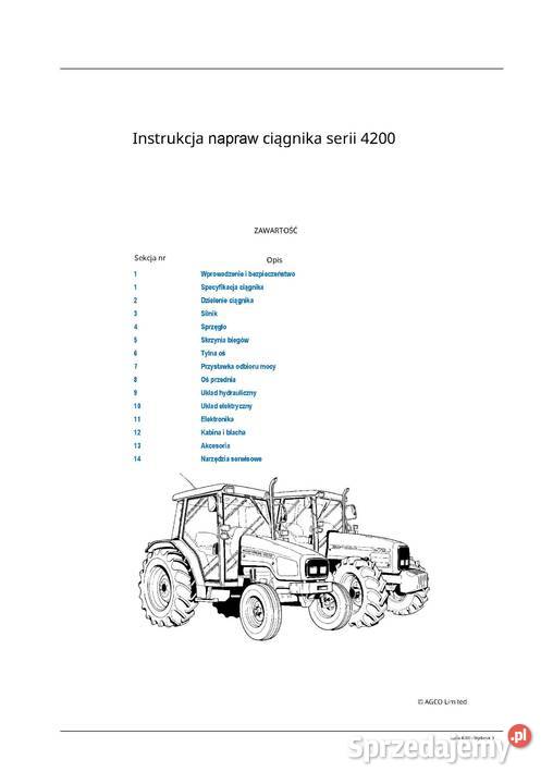 Instrukcja napraw Massey Ferguson MF 4200 4235 wielkopolskie Szamotuły sprzedam